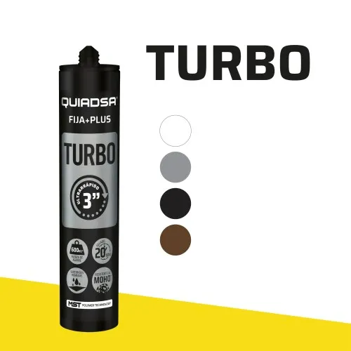 Adhesivo Fija Plus QUIADSA Turbo 290 ml Negro